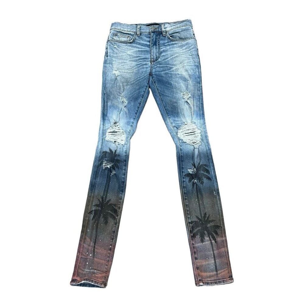 Amiri Palm Thrasher Jean in Rose Bowl Men’s Size 30 Distressed
